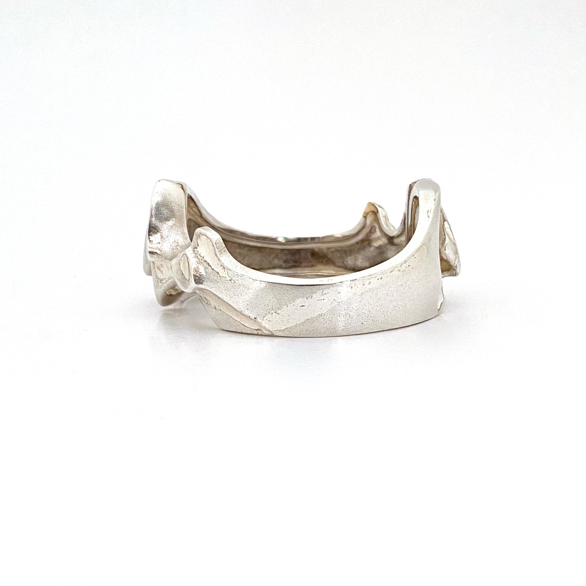 profile Lapponia Finland vintage silver sculptural hinged Zelda bracelet Bjorn Weckstrom Scandinavian Modernist design jewelry