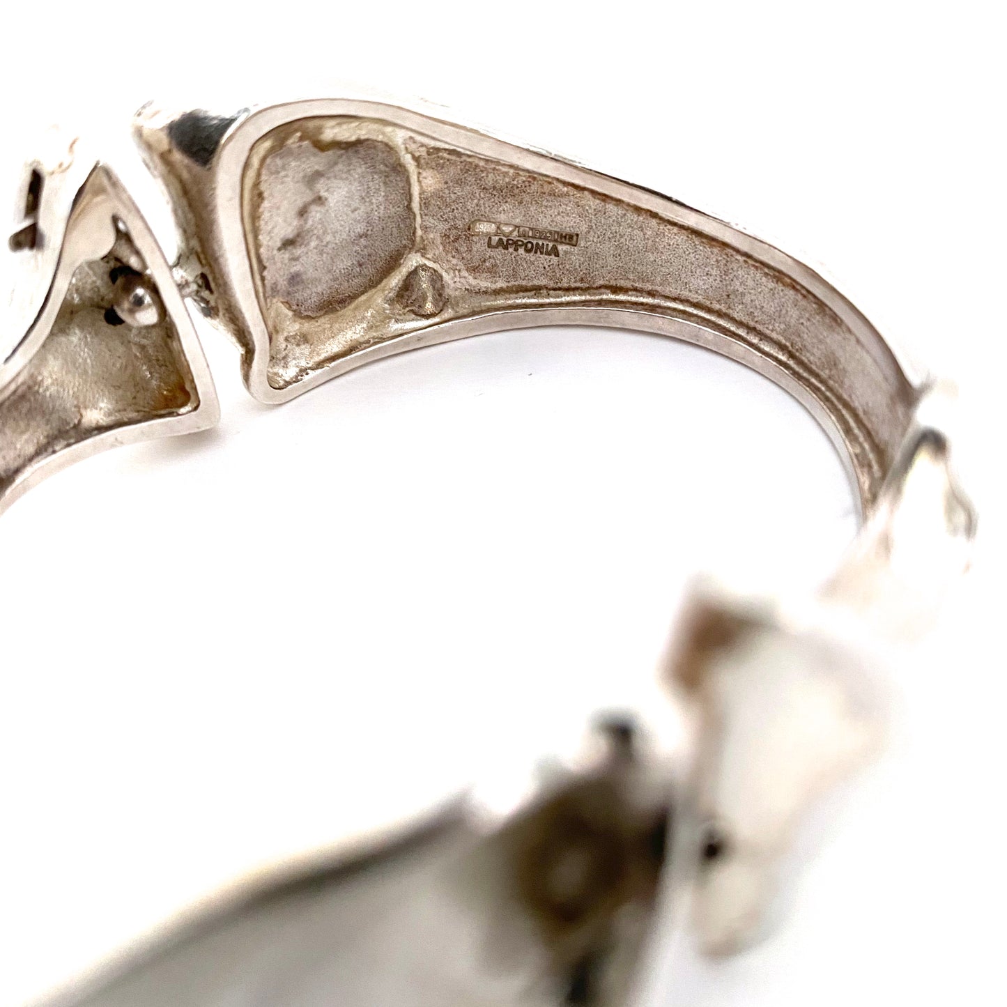 Lapponia sculptural silver hinged 'Zelda' bracelet ~ Bjorn Weckstrom