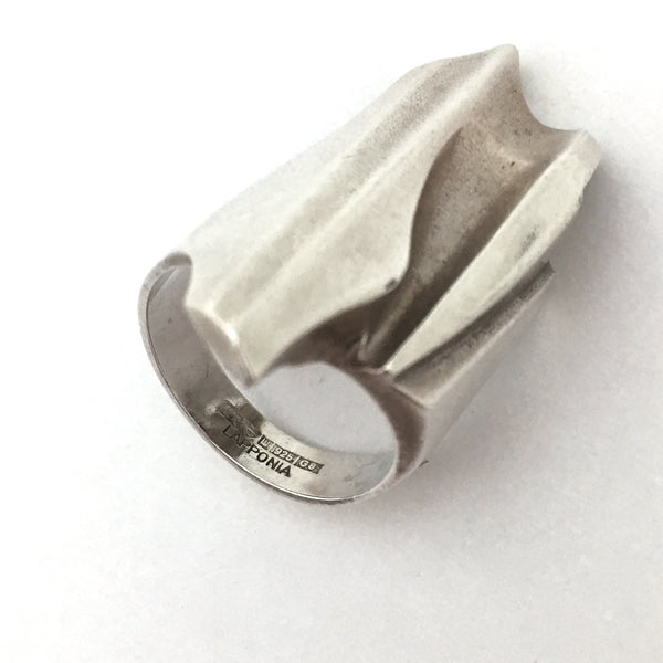 Lapponia large silver 'Shuttle' ring ~ Bjorn Weckstrom
