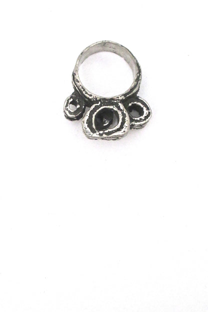 Robert Larin brutalist pewter 'curlicues' ring