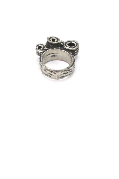Robert Larin brutalist pewter 'curlicues' ring