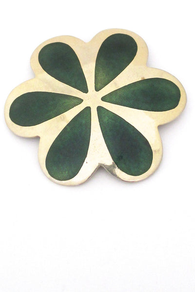 de Passille Sylvestre Canada vintage extra large enamel flower power daisy brooch