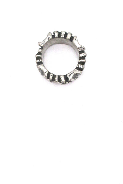 Robert Larin brutalist pewter 'dots' band ring