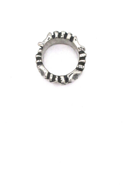 Robert Larin brutalist pewter 'dots' band ring
