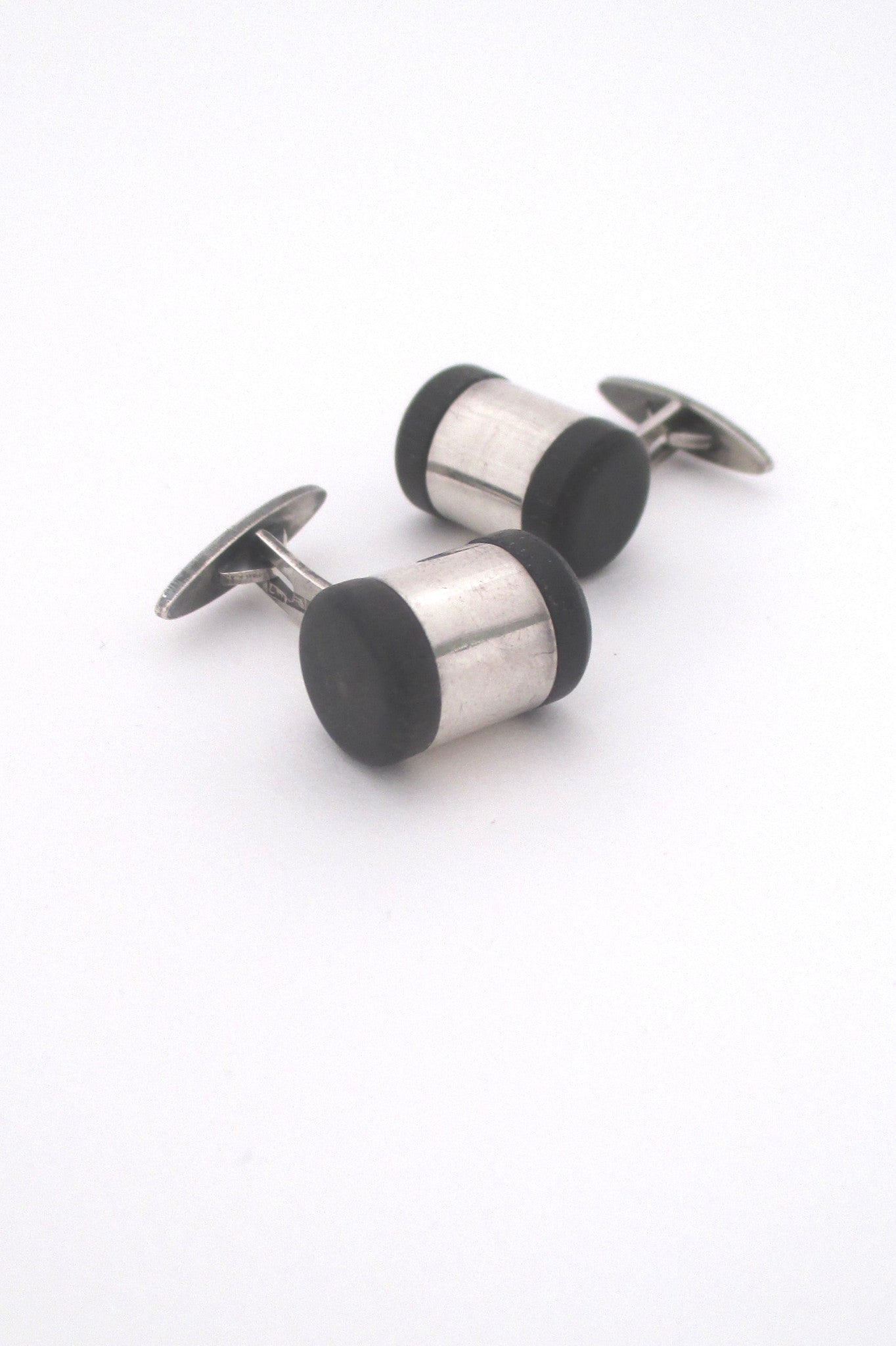 aarikka silver & wood modernist cufflinks