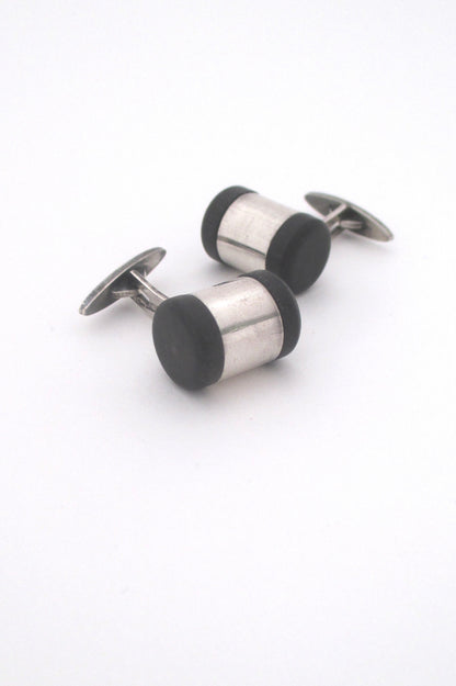 aarikka silver & wood modernist cufflinks