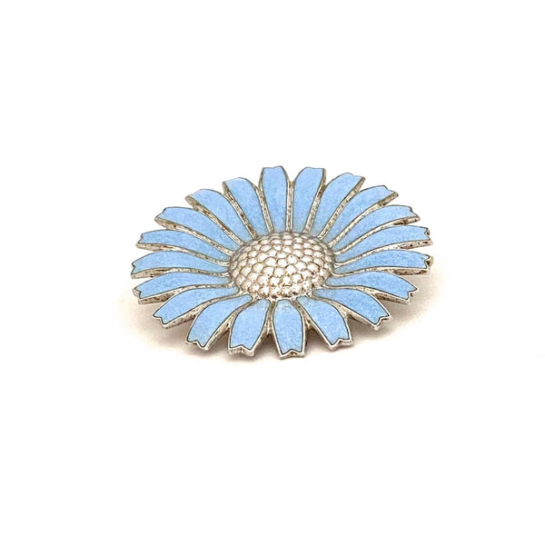 Georg Jensen large daisy brooch ~ pale blue