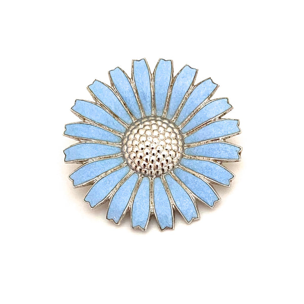 Georg Jensen large daisy brooch ~ pale blue