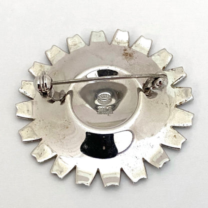 Georg Jensen large daisy brooch ~ pale blue