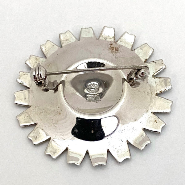 Georg Jensen large daisy brooch ~ pale blue