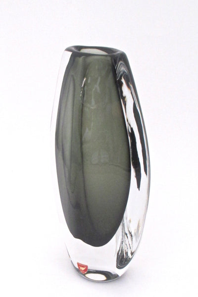 profile Nils Landberg for Orrefors Sweden vintage Scandinavian Modern sommerso glass vase 1955 Illums Bolighus