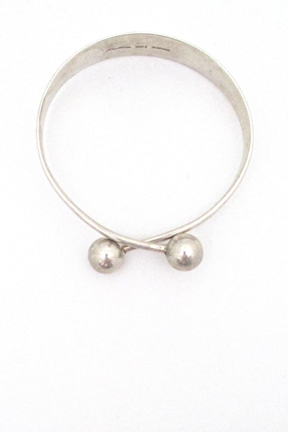 Hans Hansen heavy silver spheres bangle bracelet