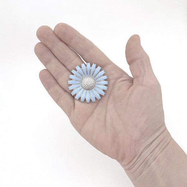 Georg Jensen large daisy brooch ~ pale blue