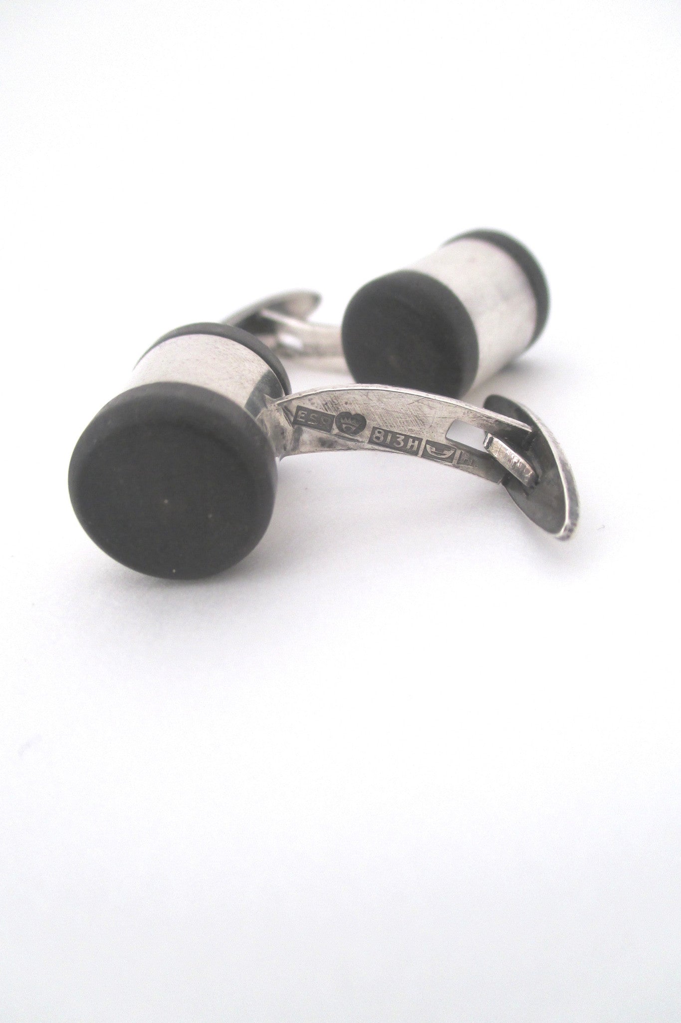 aarikka silver & wood modernist cufflinks