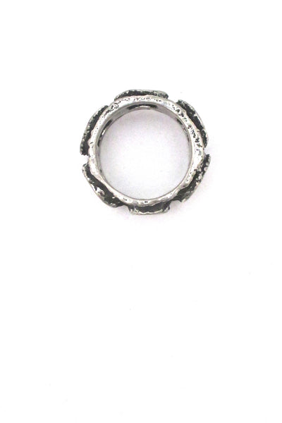 Robert Larin brutalist pewter openwork band ring