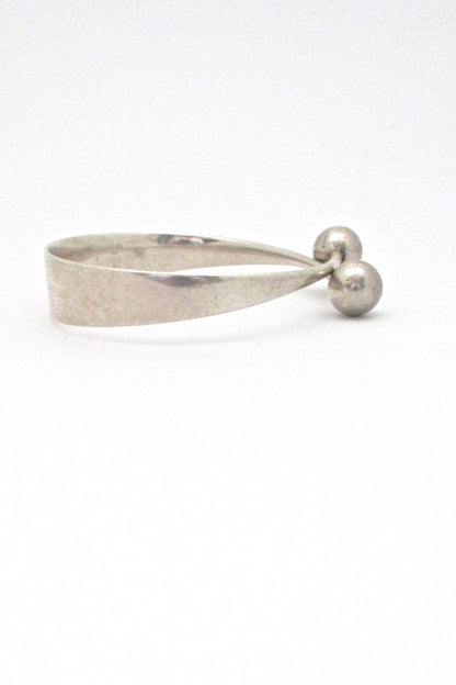 profile Hans Hansen Denmark vintage Scandinavian Modern heavy silver bangle bracelet by Bent Gabrielsen