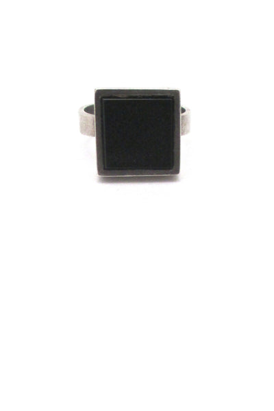 Niels From silver & onyx square ring