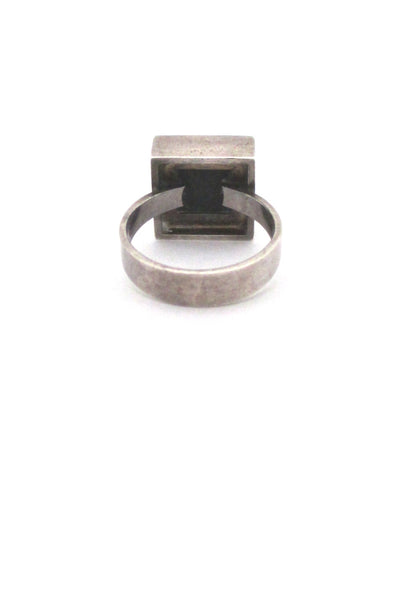 Niels From silver & onyx square ring