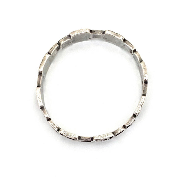 vintage silver geometric bangle bracelet ~ Israel Modernist