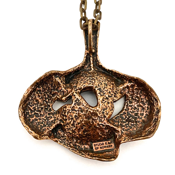 Studio Else & Paul sculptural bronze pendant necklace