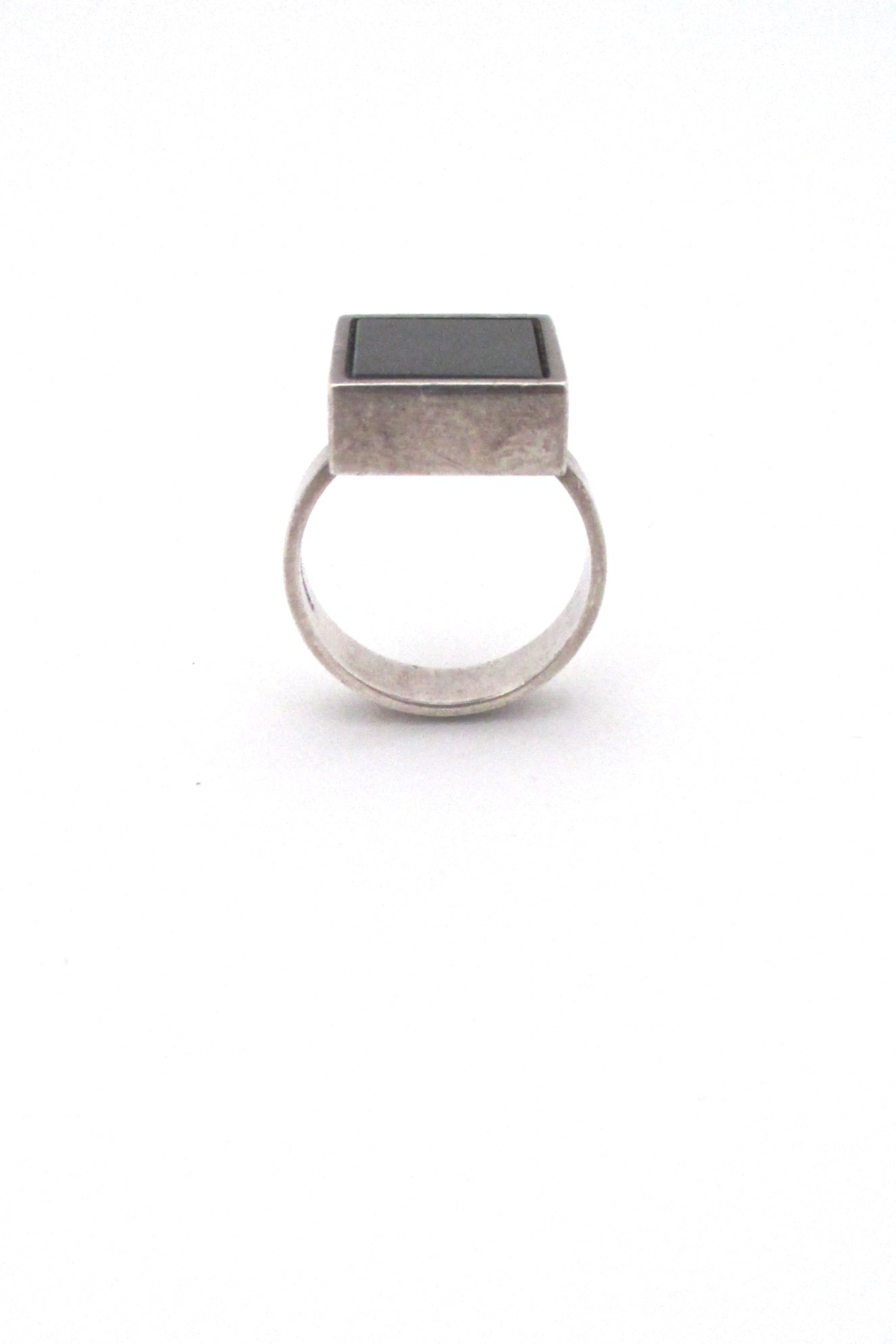 NE From Denmark vintage silver black stone modernist ring