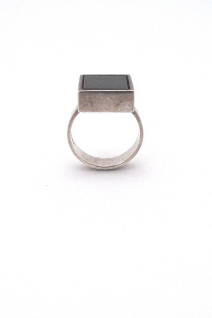 NE From Denmark vintage silver black stone modernist ring