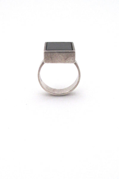 NE From Denmark vintage silver black stone modernist ring