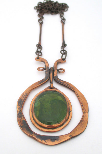 Rafael Canada green & copper kinetic pendant necklace
