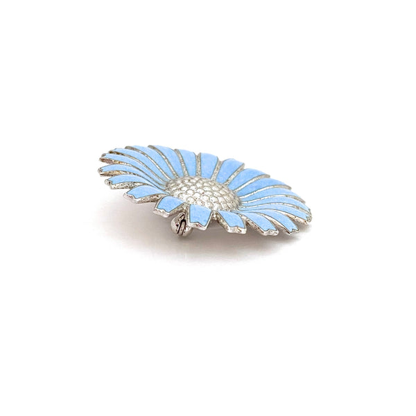 Georg Jensen large daisy brooch ~ pale blue