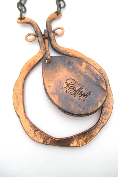 Rafael Canada green & copper kinetic pendant necklace