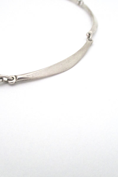 detail Niels Erik From Denmark vintage silver long link choker necklace mid century design