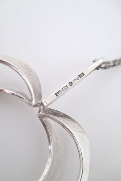 Theresia Hvorslev large dimensional silver pendant - 1970