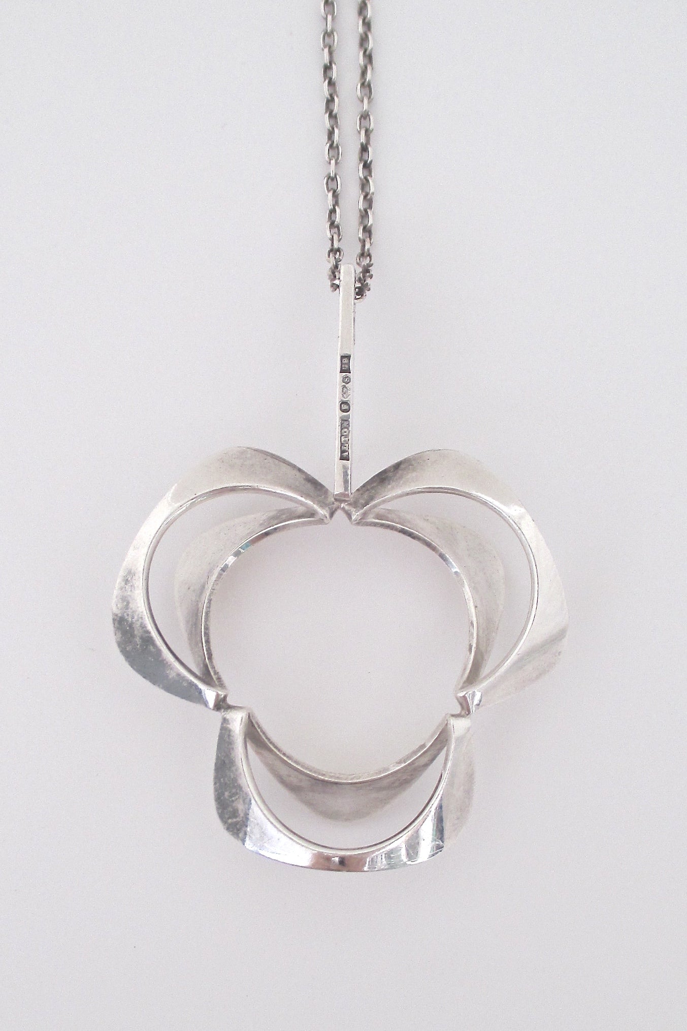 Theresia Hvorslev large dimensional silver pendant - 1970