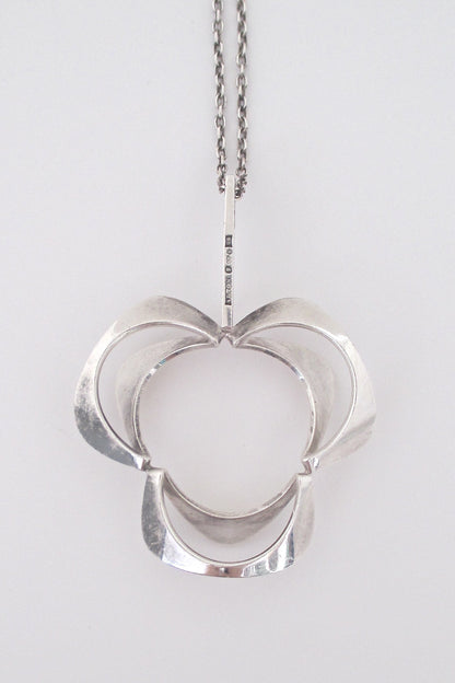 Theresia Hvorslev large dimensional silver pendant - 1970