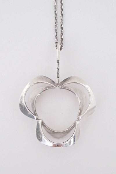 Theresia Hvorslev large dimensional silver pendant - 1970