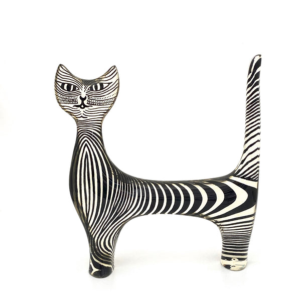 profile Abraham Palatnik Brazil vintage lucite op art standing cat sculpture mid century design