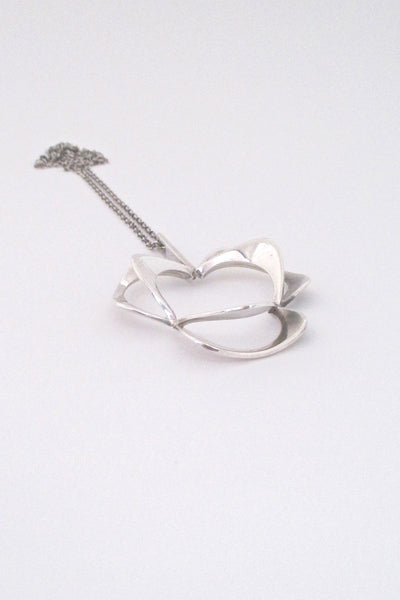 Theresia Hvorslev large dimensional silver pendant - 1970