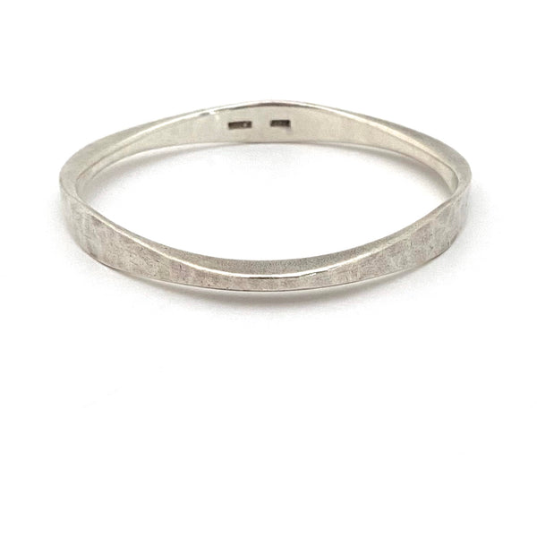 detail Frank Ahm Denmark vintage hammered silver bangle bracelet Scandinavian Modernist jewelry design