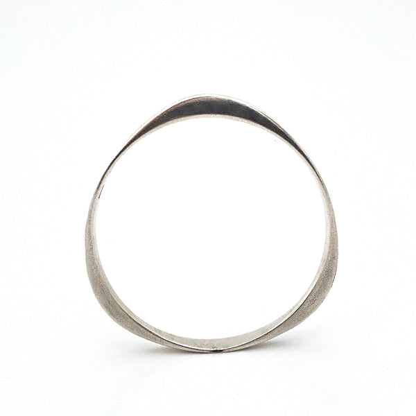 profile Frank Ahm Denmark vintage hammered silver bangle bracelet Scandinavian Modernist jewelry design