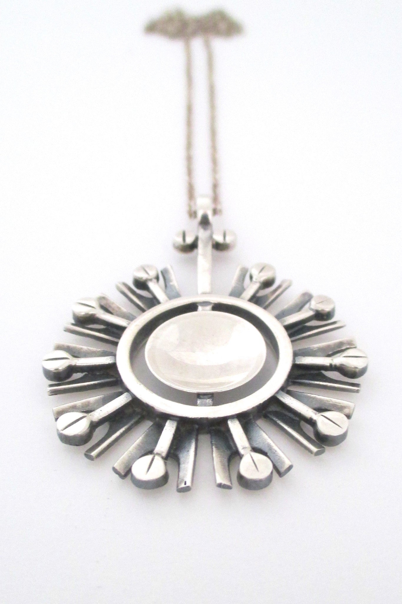 Jorma Laine Finland vintage Scandinavian modernist silver pendant necklace