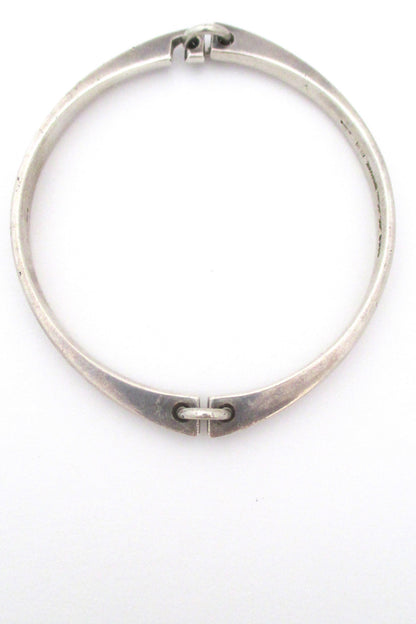 Hans Hansen Denmark Danish Modern mid century sterling silver hinged bracelet