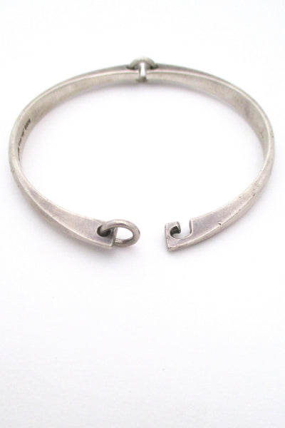 Hans Hansen Denmark Danish Modern mid century sterling silver hinged bracelet