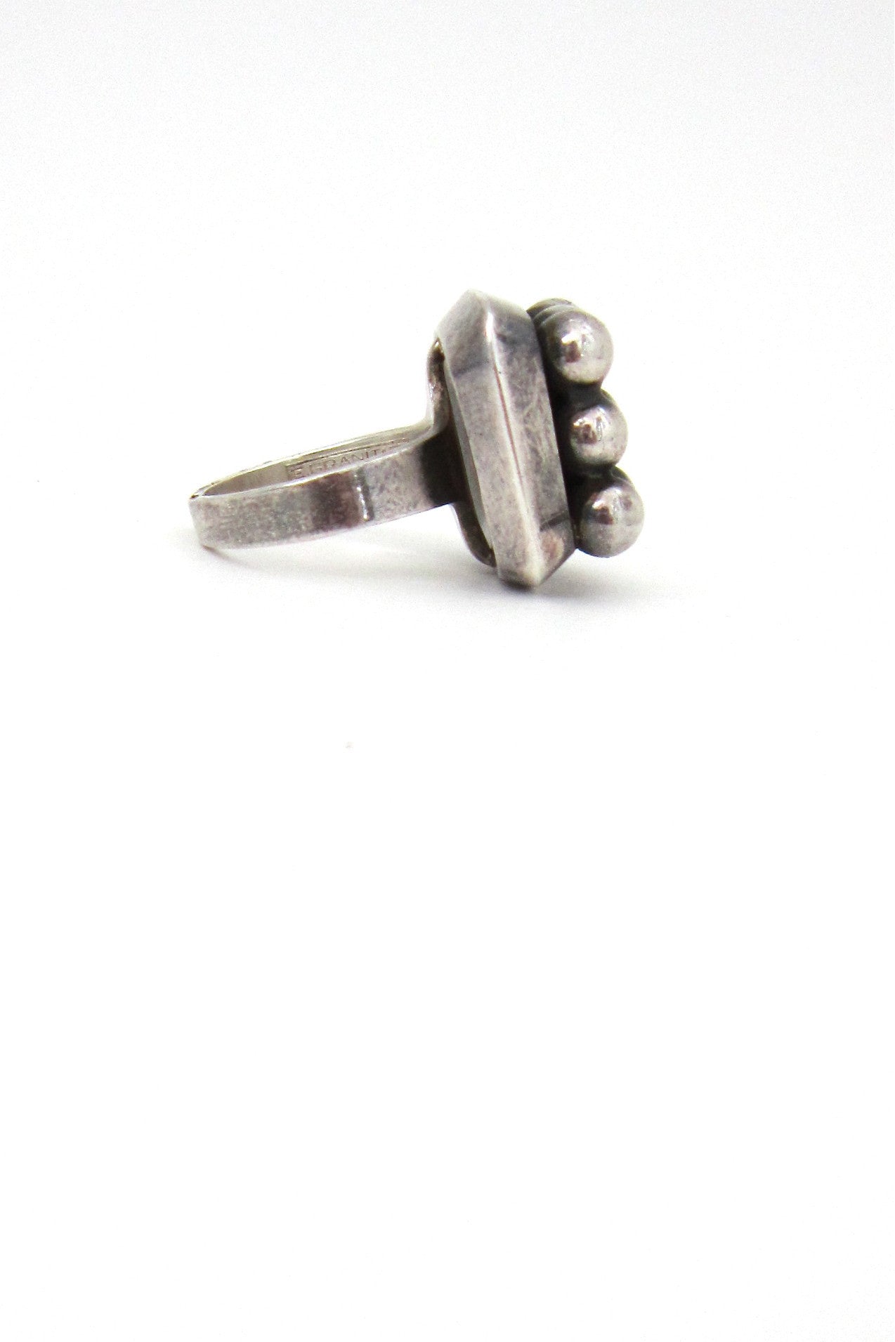 Erik Granit Finland vintage sterling silver spheres squared ring