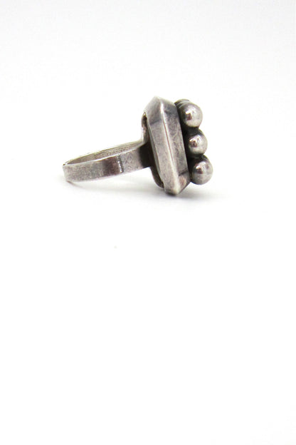 Erik Granit Finland vintage sterling silver spheres squared ring