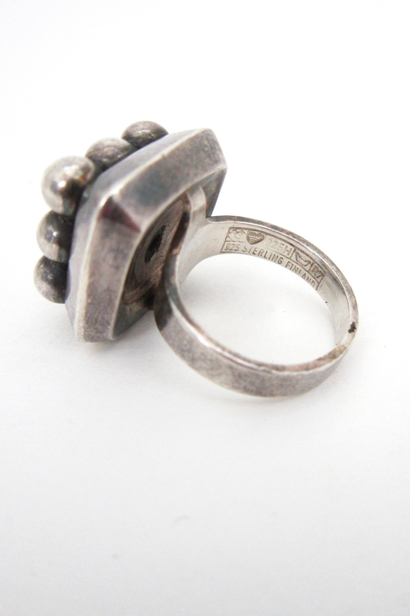 Erik Granit Finland vintage sterling silver spheres squared ring