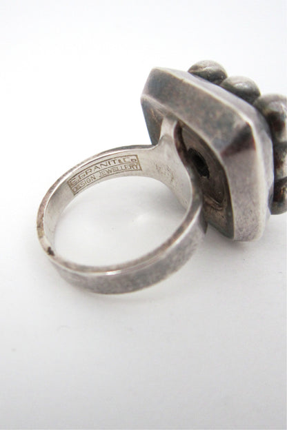 Erik Granit Finland vintage sterling silver spheres squared ring