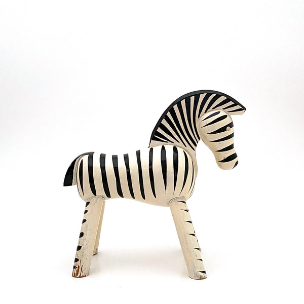 profile Kay Bojesen Denmark vintage hand painted beech wood zebra animal figure Scandinavian Modern design