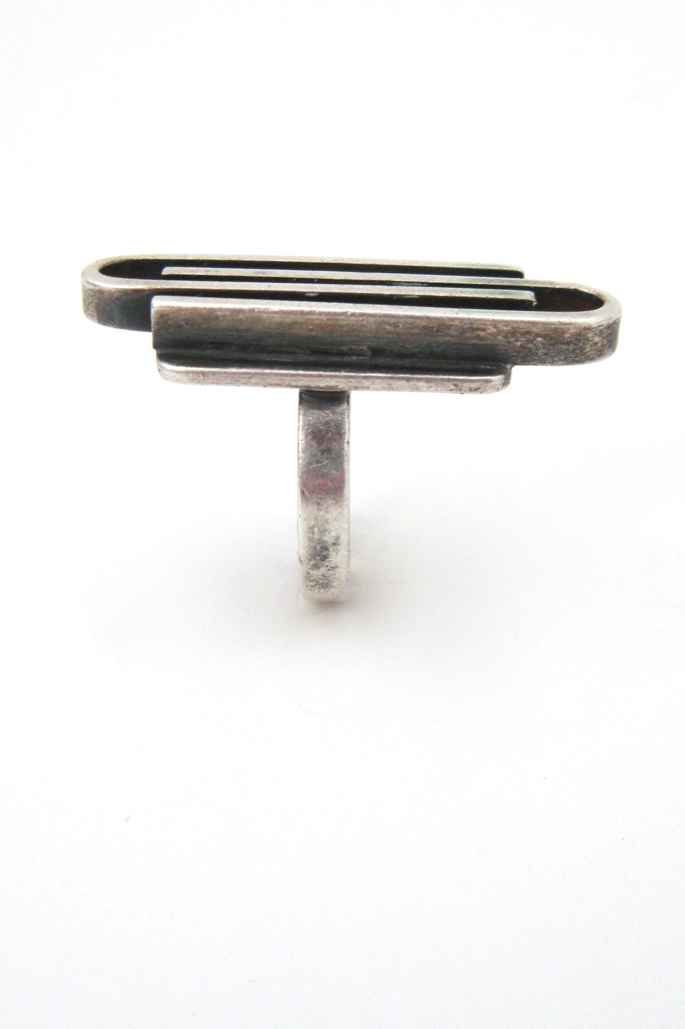 Joseph Skinger American Modernist sterling silver large ring
