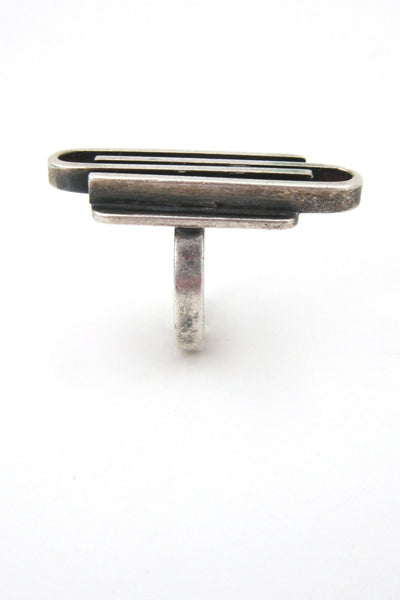 Joseph Skinger American Modernist sterling silver large ring
