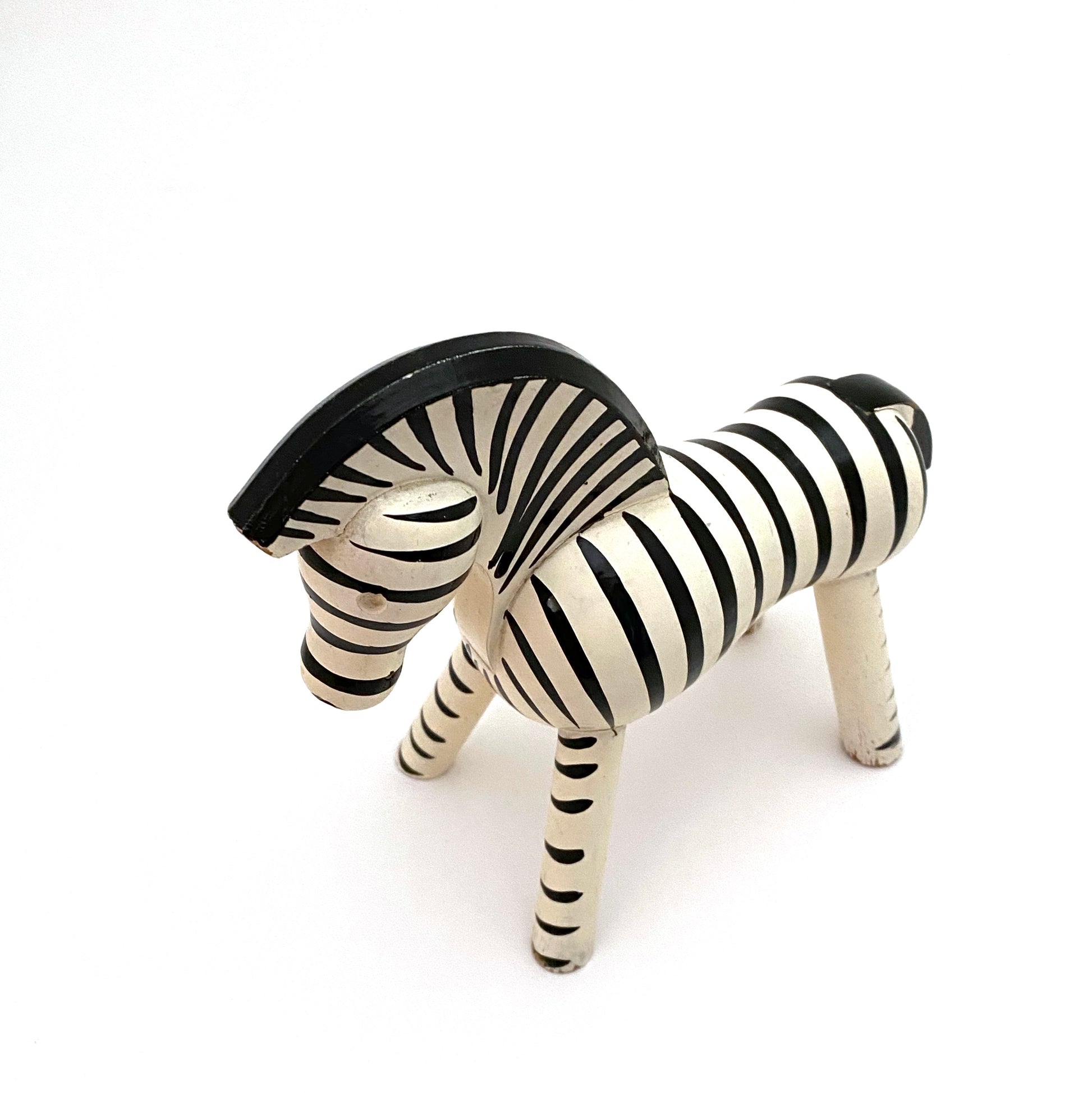 detail Kay Bojesen Denmark vintage hand painted beech wood zebra animal figure Scandinavian Modern design